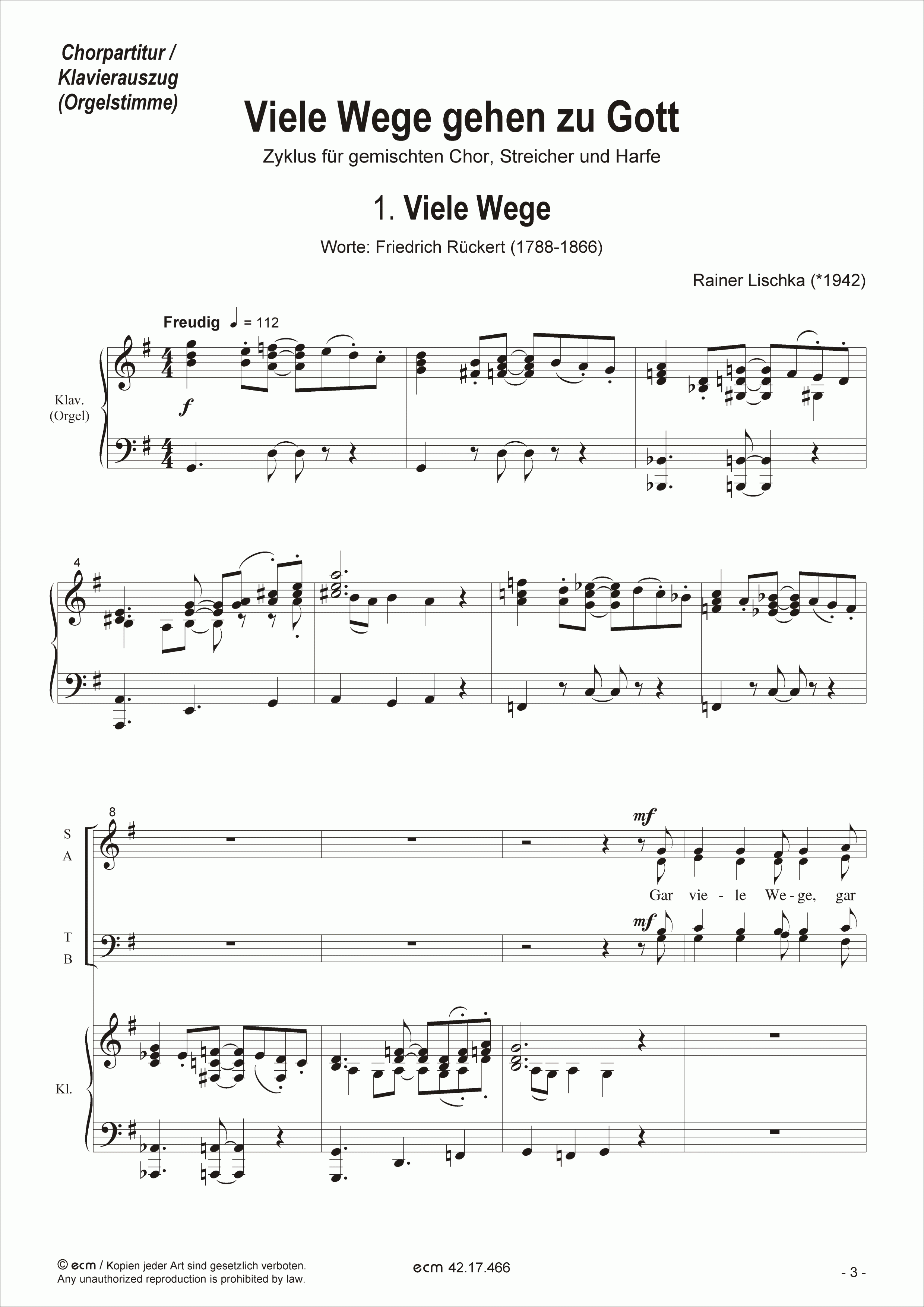 Viele Wege gehen zu Gott (Piano reduction)