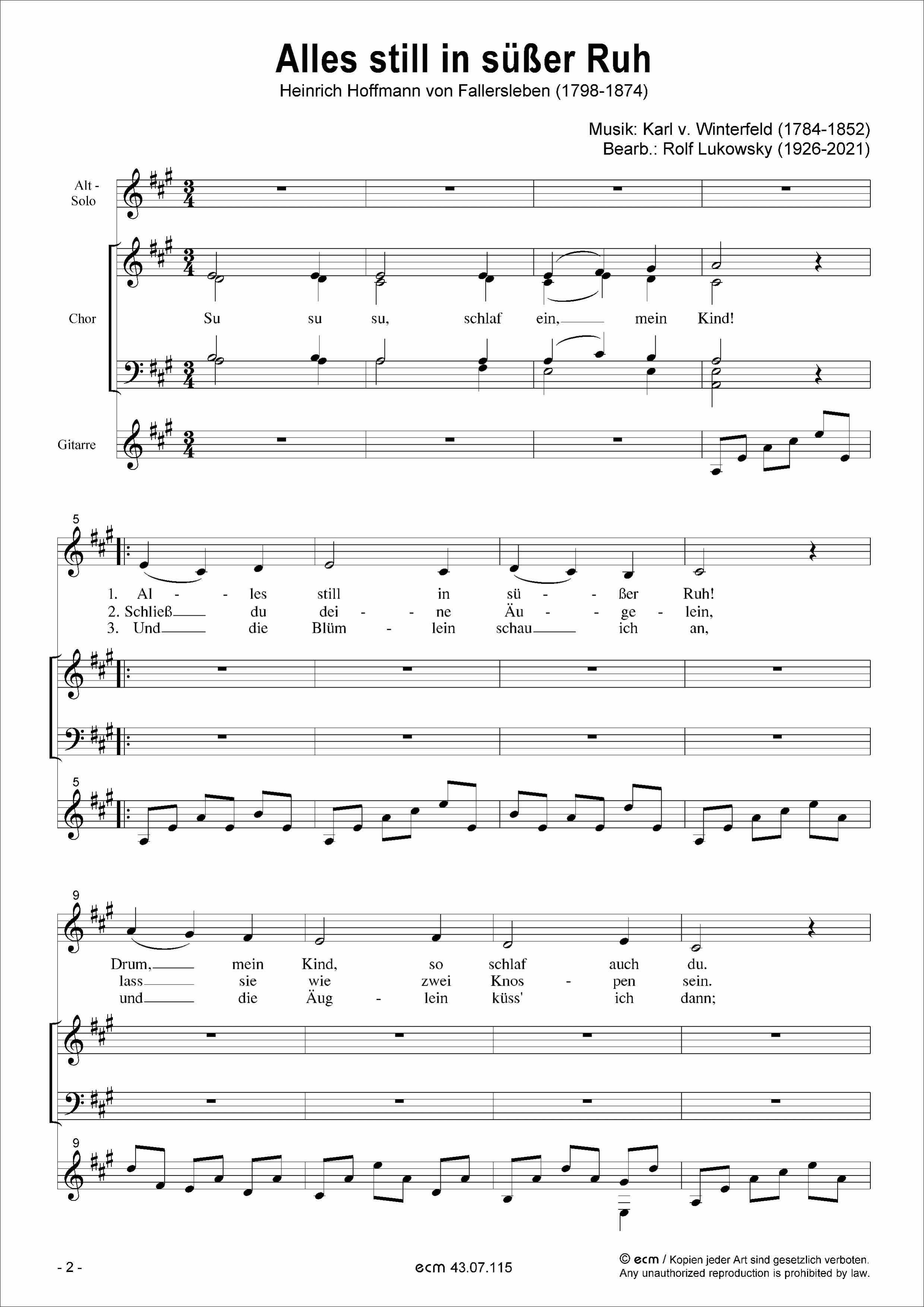 Alles still in süßer Ruh