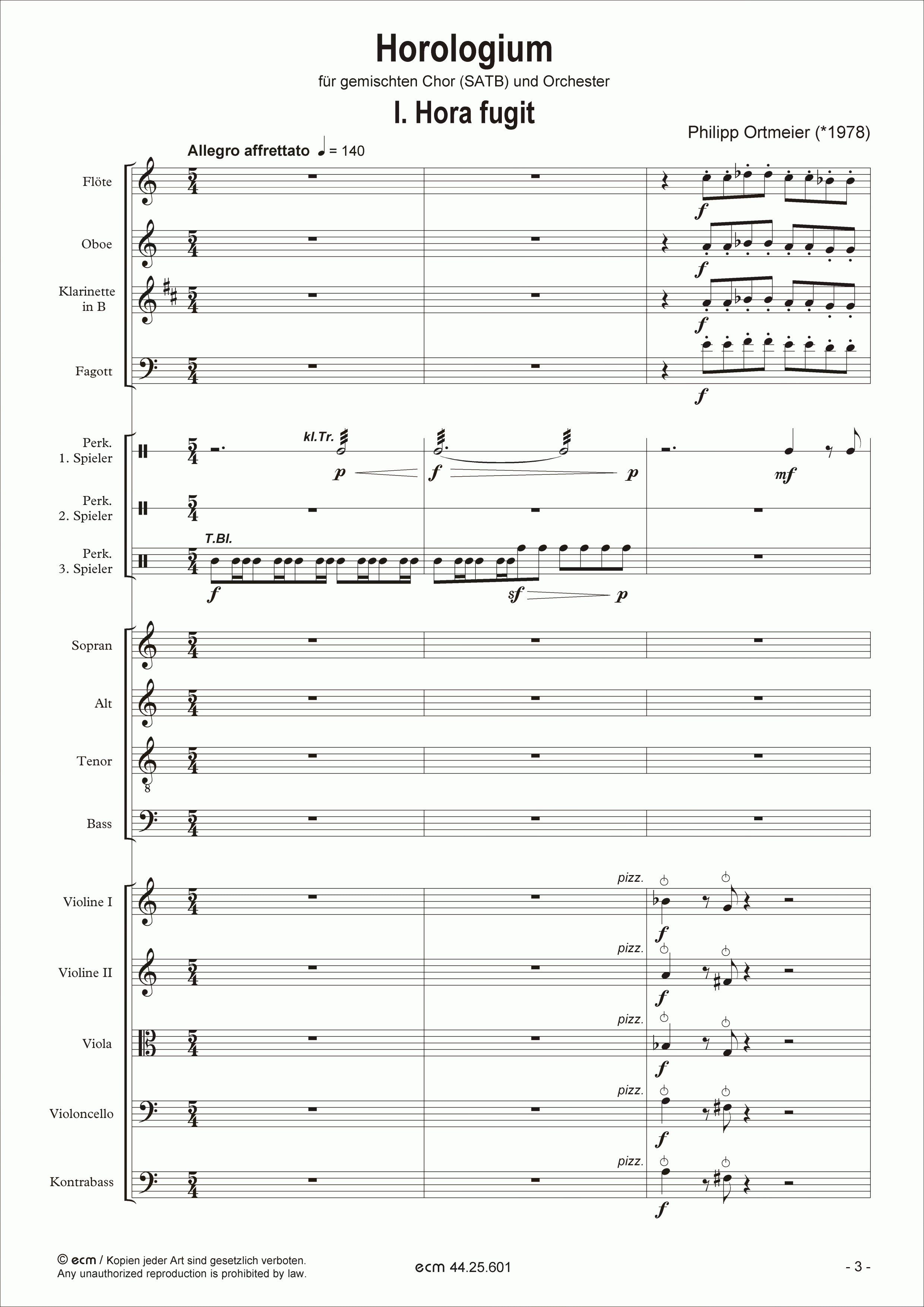 Horologium (Partitur)